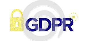 European GDPR concept flyer template illustration