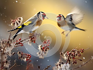 A European Goldfinch bird Carduelis carduelis