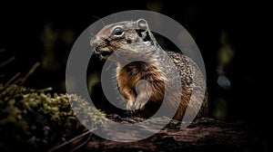 European Ground Squirrel Portrait, Made with Generative AI