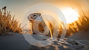 European Ground Squirrel Portrait, Made with Generative AI