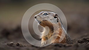 European Ground Squirrel Portrait, Made with Generative AI