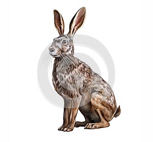 The European hare Lepus europaeus photo