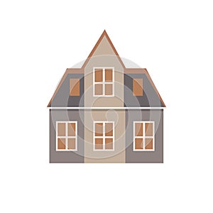 European house vector illustration, old home design