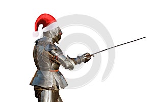 European knight in armor isolated on white background