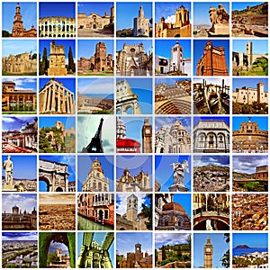 European landmarks collage