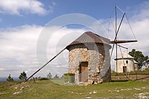 European Landscape with Retro Rocky Mills - Holidays