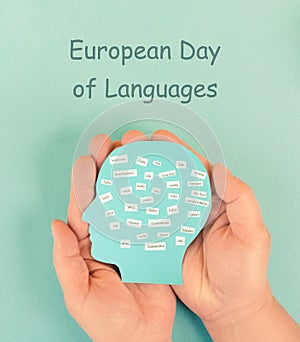 European languages, word hello in different language spoken in Europe, concept of multilingual business and community photo