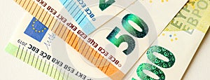 European money euro banknotes. Bills of European union currency