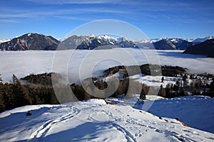 European Mountains in the Region Vorarlberg. Austria