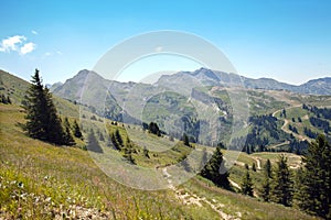 European mountains in summertime in Haute Savoie