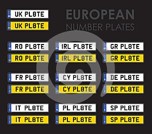 European number plates