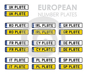 European number plates