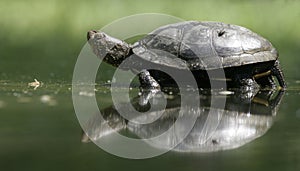 European pond turtle, Emys orbicularis, photo