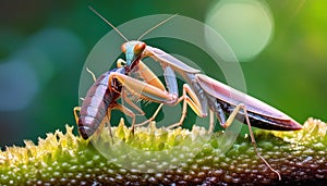 European Praying Mantis (Mantis religiosa), close up