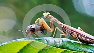 European Praying Mantis (Mantis religiosa), close up