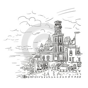 European Provincial Coutryside landscape. Vector.