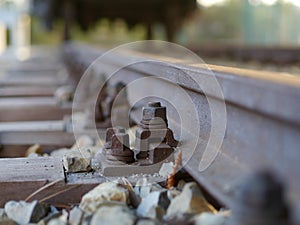 European rail construction with a rusty and nut horizon