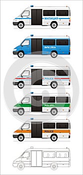 European set of police busses