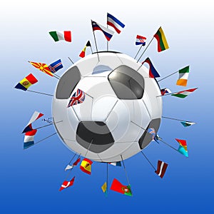 European soccer blue background