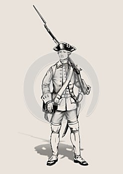 European soldier of the 18th century unpainted
