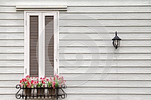 European style window and flower