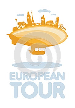 European tour vector symbol.