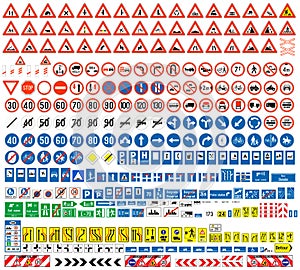 European traffic signs collection