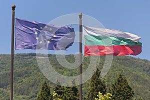 European Union and Bulgaria flags.