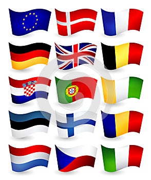 European Union country flying flags part 1