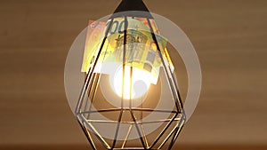 European Union energy, Increase in electricity prices in EU countries, Economic concept, Turning on and off the light lampshade