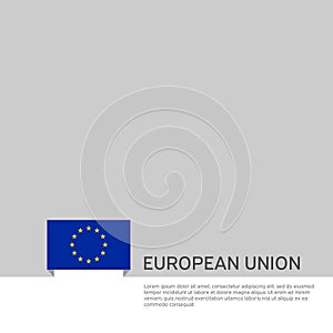 European union flag background. State patriotic EU banner, cover. Document template with eu flag on white background. National