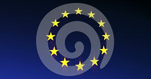 European Union Flag Dark Blue 4k Animation Video Clip.