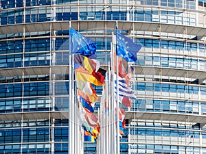 European Union Flag fly at half mast after Manchester terrorist