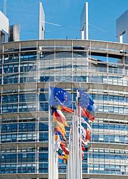 European Union Flag fly at half mast after Manchester terrorist