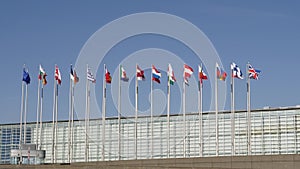 European Union Flag fly at half mast after Manchester terrorist attack