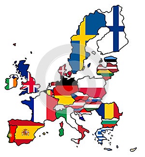 European Union Flag Map