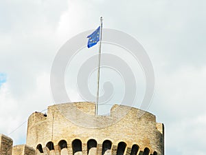 European Union flag up on Castle Sant'Angelo tower