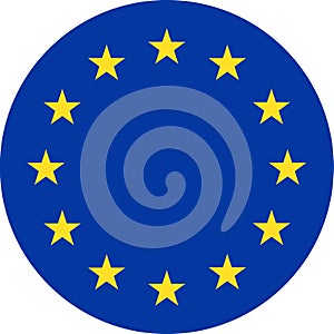 European Union Flag Vector Round Flat Icon