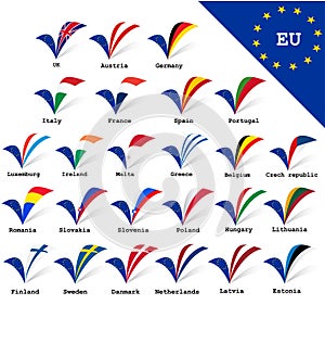 Europäische der Flaggen 