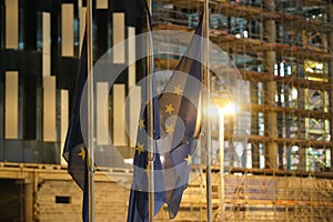 European Union flags fluttering