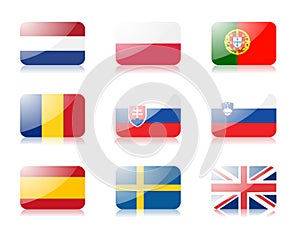 European union flags set 3