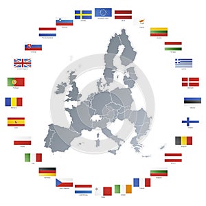 Unione Europea bandiere cerchio 