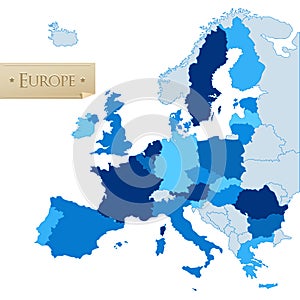 European Union map, isolated on white