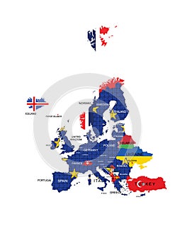 European Union territory map and country names