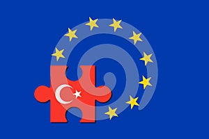 European union and Turkey as member state joining EU coalition and alliance