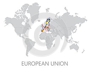 European Union on world map