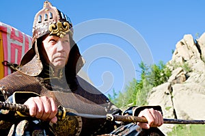 European wearing Mongolian armour