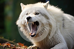 EUROPEAN WOLF Canis lupus, Portrait of an adult male wolf in the forest