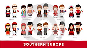 Europeans in national clothes. Southern Europe.