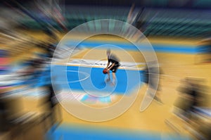 Europen basketball motion blur background
